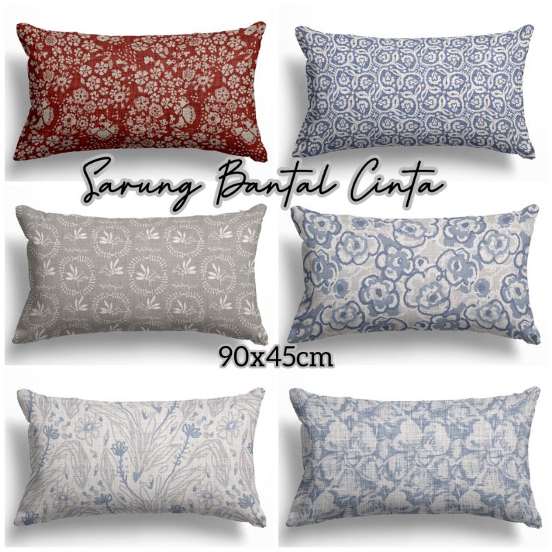 SARUNG BANTAL PANJANG CINTA JUMBO MOTIF PRINT DENIM CANVAS.90X45 CM