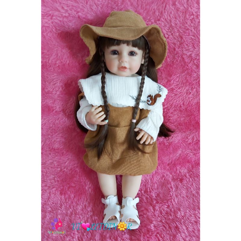 (READY) BONEKA NPK REBORN BABY GIRL DOLL FULL SILIKON BISA MANDI 55CM DOLL