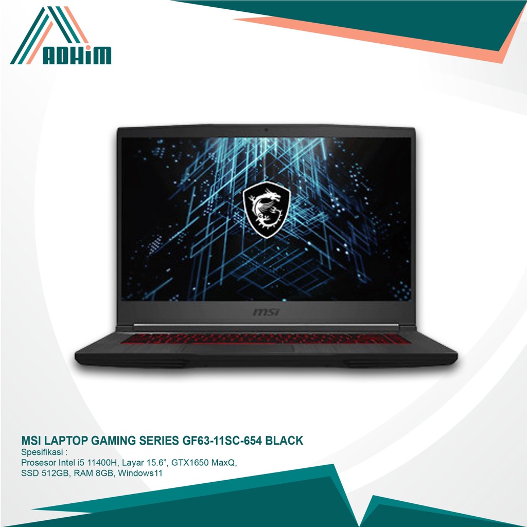 MSI Laptop Gaming Series GF63-11SC-654