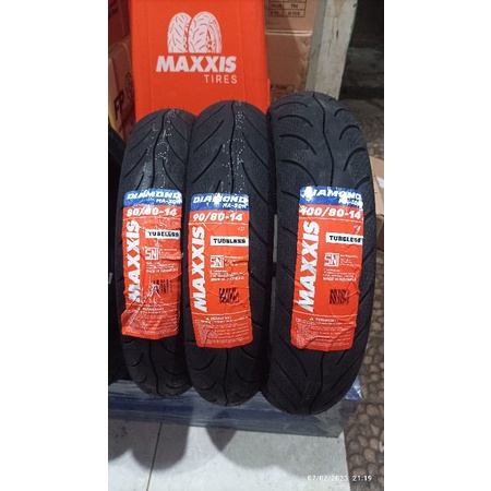 new ban tubles maxxis diamond ma-3dn (80/80-14, 90/80-14, 100/80-14), produk dijamin asli ori  free pentil 