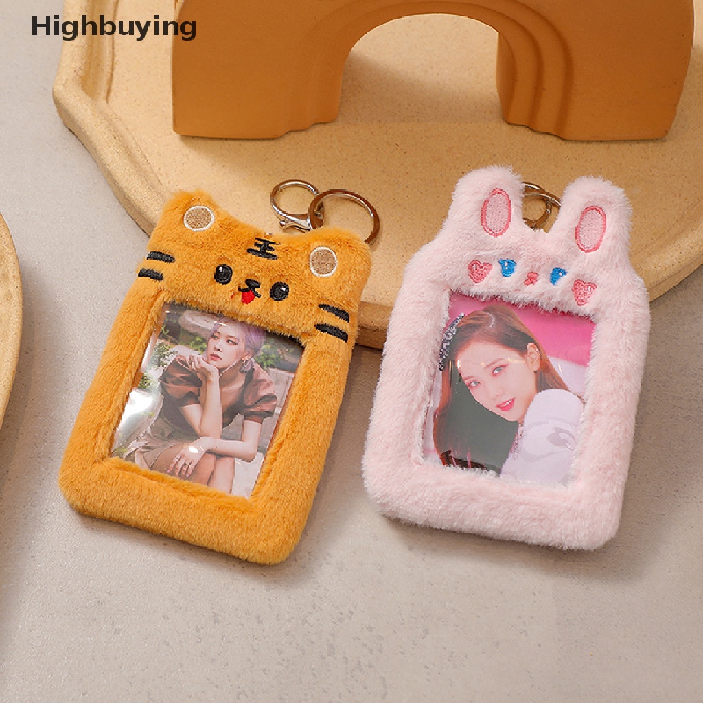 Hbid Bear Plush Photocard Holder Photo Sleeve Case Penutup Kartu ID Gantungan Kunci Tas Liontin Glory