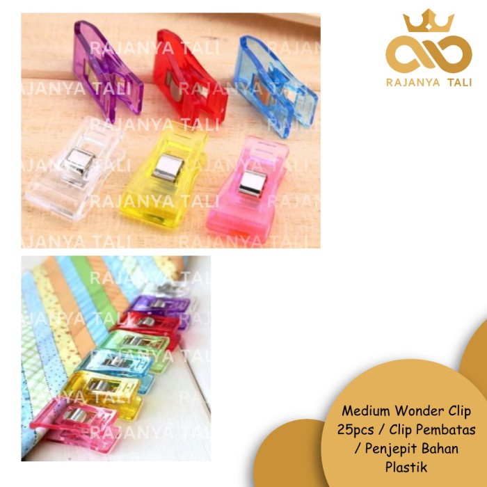 

Terlaris Medium Wonder Clip 25Pcs / Clip Pembatas / Penjepit Bahan Plastik