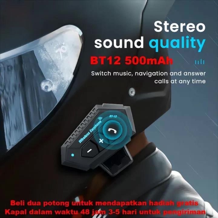 Bt12 Bluetooth Helm Alternatif Intercom /Bt12 Headset Helm Bluetooth Wireless/Headset Helm Bluetooth