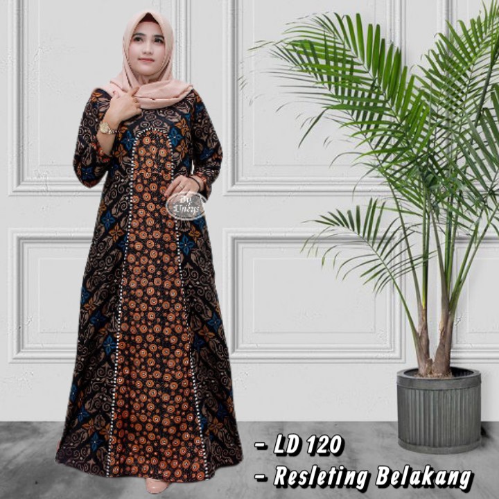 Gamis Batik Katun Manggar Padi Sekar Cantik Kubis Kipas Daun Kupu Jumbo LD 110 LD 120  Couple Model 