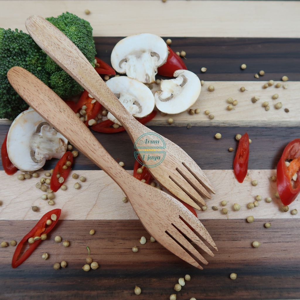 Wooden Fork Garpu Buah Garpu Anak Garpu Mini Garpu Kecil Kayu Garpu Souvenir