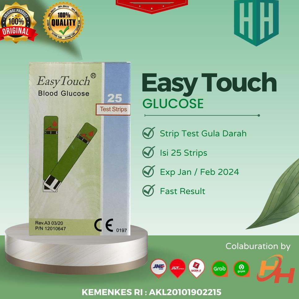 ➪ Easy Touch Strip Alat Cek dan Tes Gula Darah isi Family 25 / EasyTouch Blood Glucose Test Strip ❃