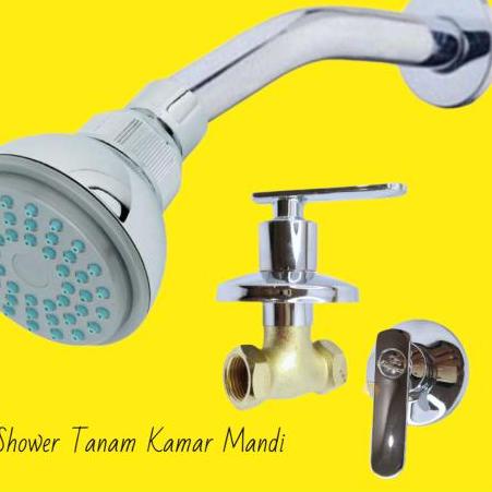 ➦ Shower Kamar Mandi + Stop Kran Tanam Kuningan / Shower Mandi / Shower Tanam ™