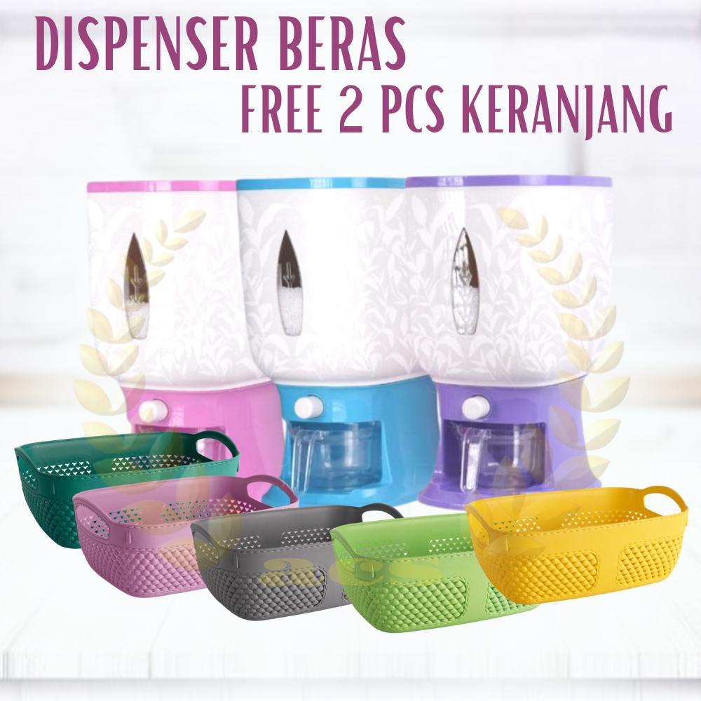 DISPENSER BERAS FREE 2 PCS KERANJANG CUCI BERAS / MESUSI