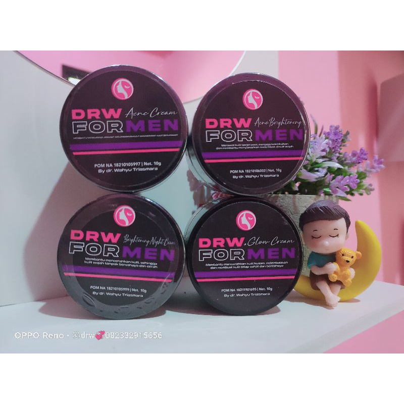 Krim malam DrW for Men / acne cream / acne brightening cream / brightening night cream / glow cream 