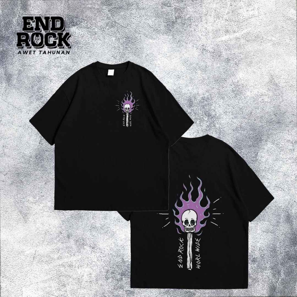 Kaos Oversize Original Endrock Tema Skull Wand