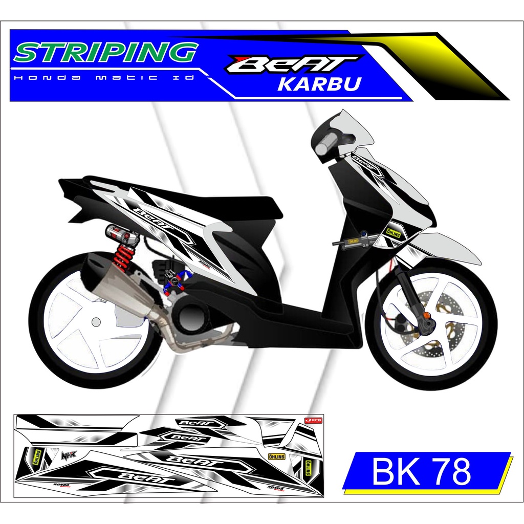 (PROMO) STRIPING HONDA BEAT KARBU VARIASI RACING KEREN / BEAT VARIASI / BEAT RACING / BEAT THAILOOK 
