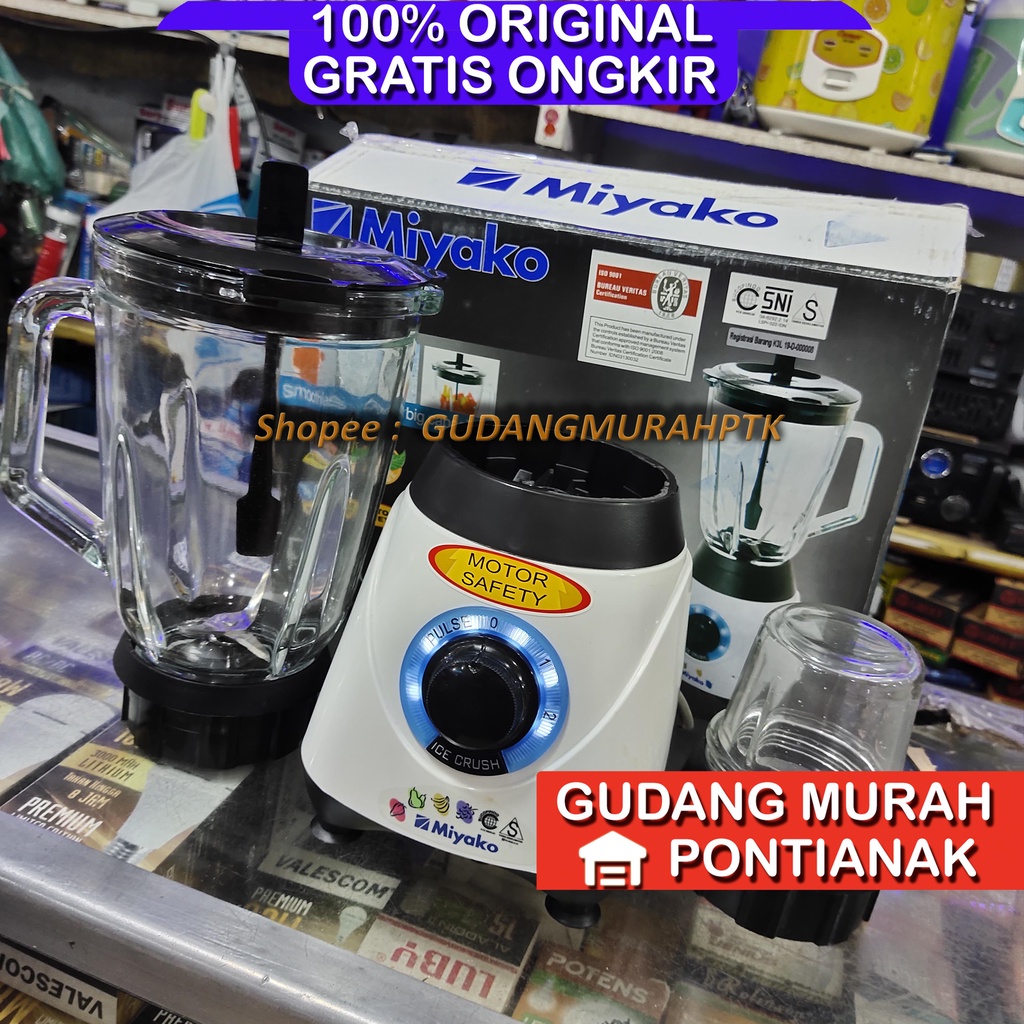 Miyako Blender BL-51 GI - 1.5 Liter Pelumat JUMBO MESIN KUALITAS PREMIUM JAMIN AWET DAN KUAT BAHAN KACA GLASS penghancur es batu