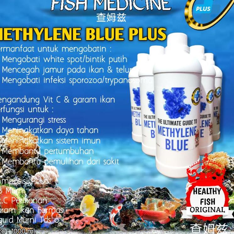 【Penjualan Terbaik】✅COD Original healthy fish Methylene blue 1 liter / Methylene blue plus vitamin C