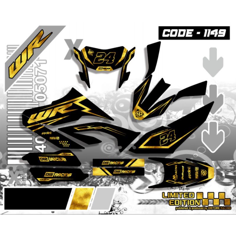 Decal Wr 155 R Terbaru Motif Keren Hitam Gold Full Body Supermoto