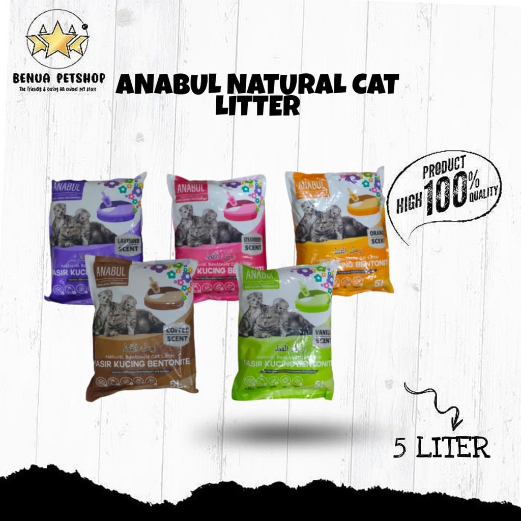 PASIR KUCING ANABUL CAT LITTER PREMIUM ALL VARIAN - 5 LITER