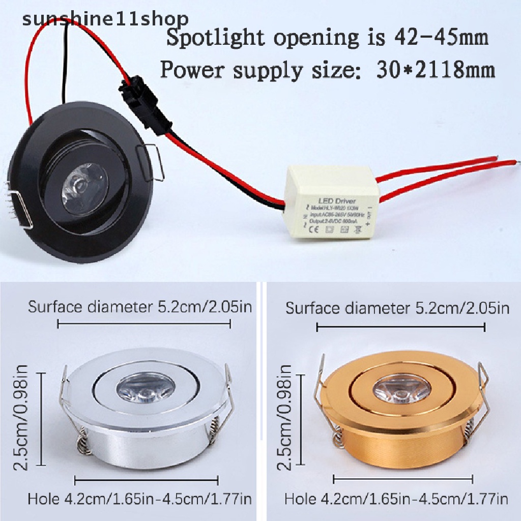 Sho Mini Led Down Light 3W 1W Dimmable Spot Light Lampu Tersembunyi Lampu Plafon N