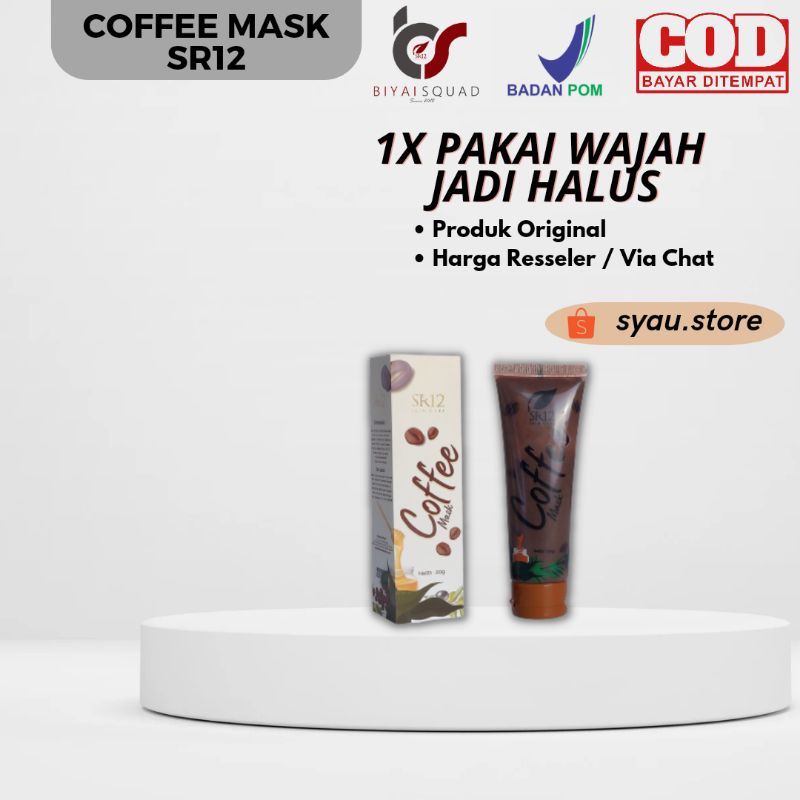 SR12 COFFEE MASK PEELING NATURAL / MASKER PEELING KOPI HERBAL / MENGATASI KOMEDO FLEK BEKAS JERAWAT