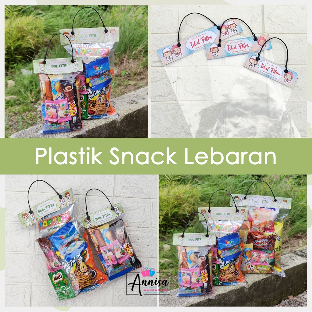 

(10pcs) Tas Snack Lebaran Idul Fitri 2025 - Tas Plastik Parcel Lebaran - Label Snack Idul Fitri