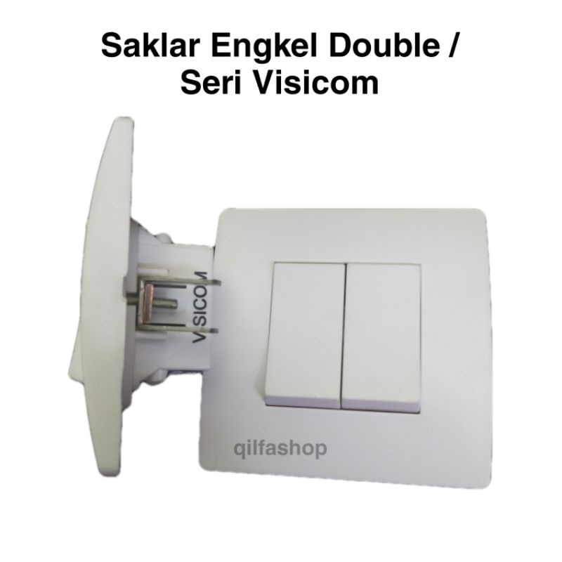 SAKLAR ENGKEL DOUBLE / SAKLAR SERI VISICOM ORIGINAL / SAKLAR GANDA / SAKLAR LAMPU