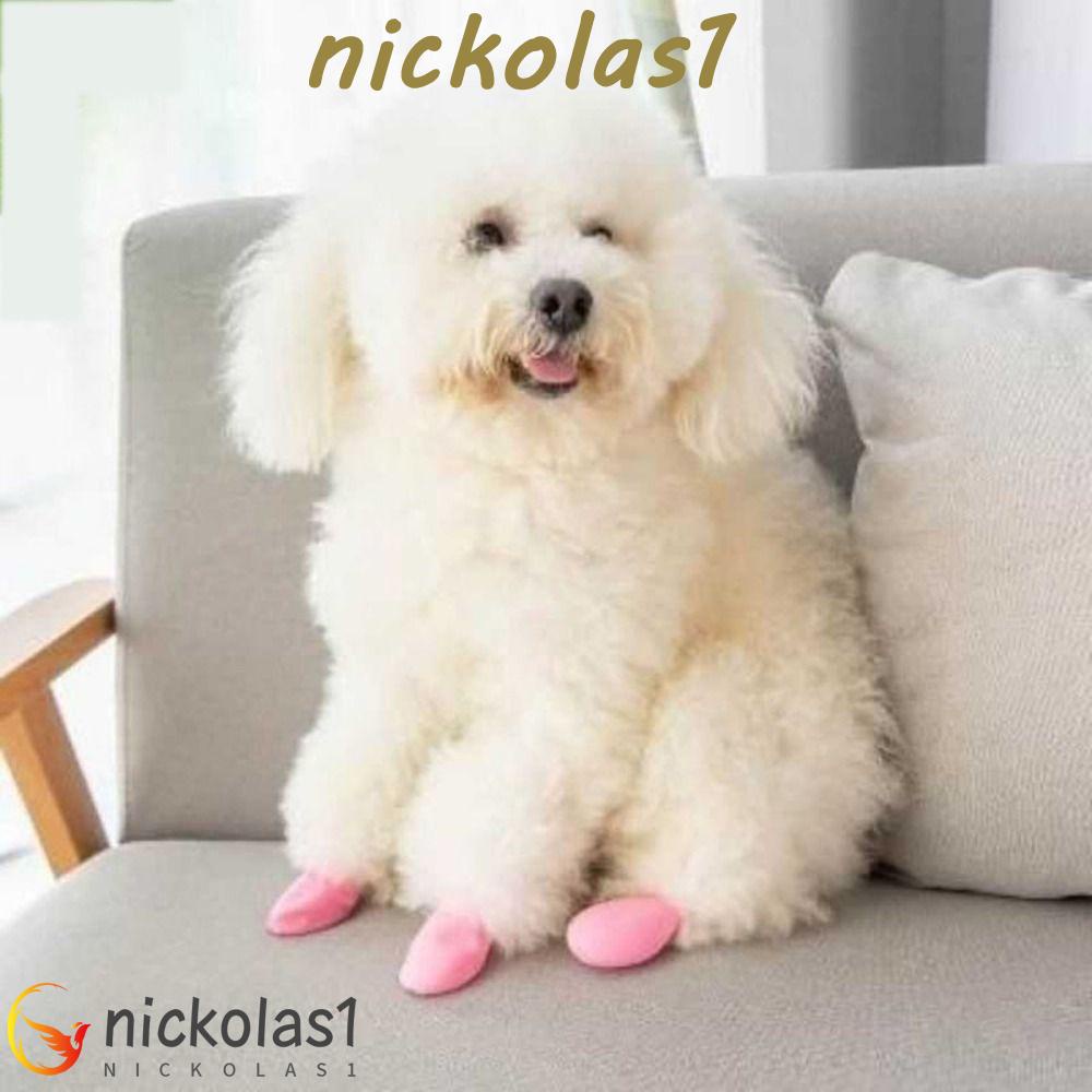 Nickolas1 Sepatu Anjing Karet Tahan Lama Tahan Air Reusable Dirt resistant Balloon Rain Boots