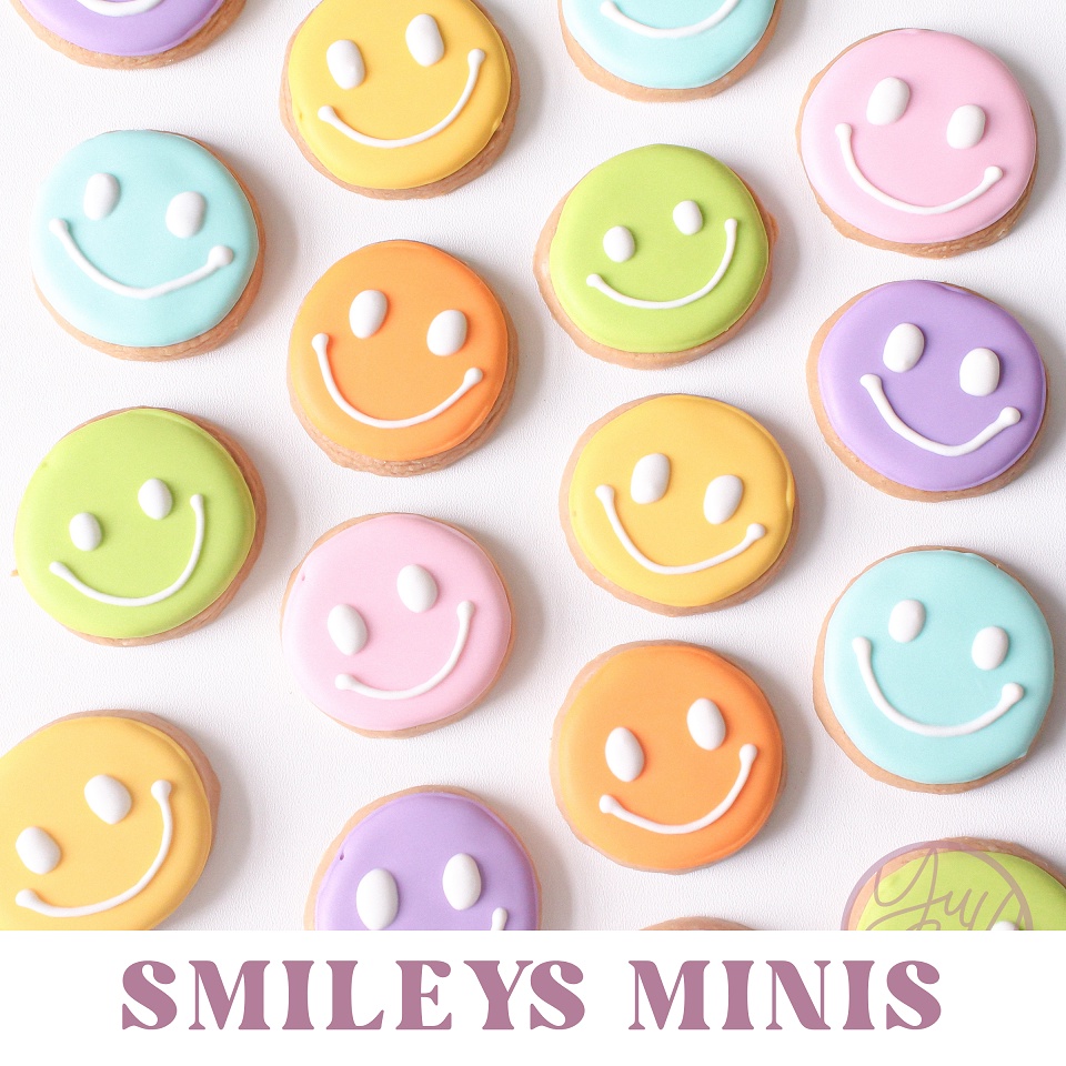 

Smiley MINIS - Sugar Cookies / Decorated Cookies / Kukis Hias