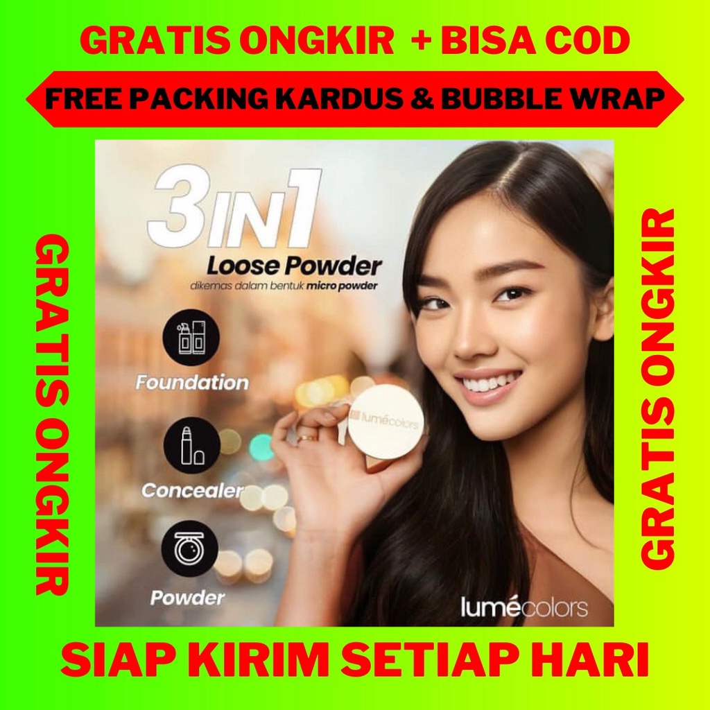Bedak Tabur Lumecolors Loose Powder Original, Loose Powder Lumecolors Oil Control, Lumecolors Loose 