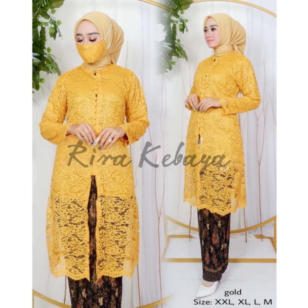 Stelan Tunik Brukat Kancing Tunik Busui Kebaya Sage