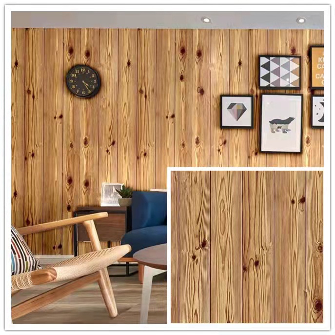 Wallpaper Dinding Motif Kayu Papan Garis Panjang 9Mxxxxxx x Lebar 45cm