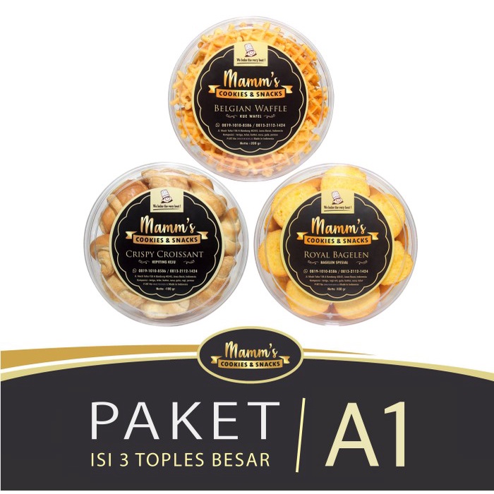 

(COD) Paket A - Hampers Imlek Cookies Parcel Kue Kering isi 3 toples besar - A1 RB+CC+BW, Pake BubbleWrap
