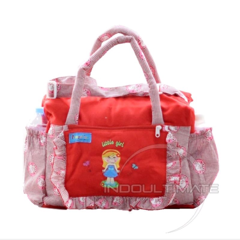 Tas Bayi Pundak 2 in 1 BESAR Tas Susu Baby Tas Perlengkapan Bayi Tas Traveling Baby Tas 2 Tali Panjang Pendek TAS PAMPOLINA