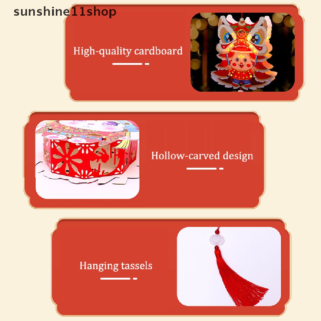 Sho 1Set 2023tahun Kelinci Lampion Festival Musim Semi Handmade DIY Lentera Bahan Paket Lentera Festival Lentera Bercahaya Perlengkapan Dekorasi N