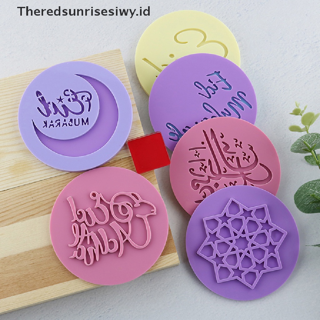 # Baju Lebaran # 1pc Cetakan Lebaran Eid Mubarak Coklat Cookies Fondant Timbul DIY Letter Stamp Tools~