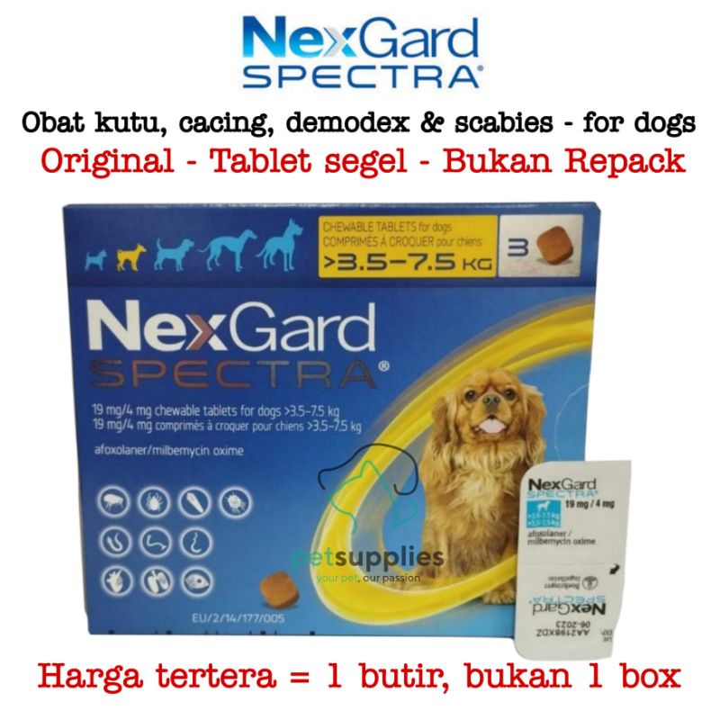 Obat Kutu Anjing Nexgard Spectra Size S Harga 1 Tablet