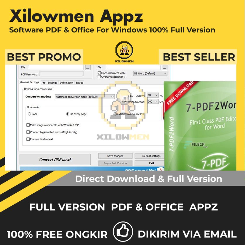 [Full Version]  7-PDF PDF2Word Converter Pro PDF Office Lifetime Win OS