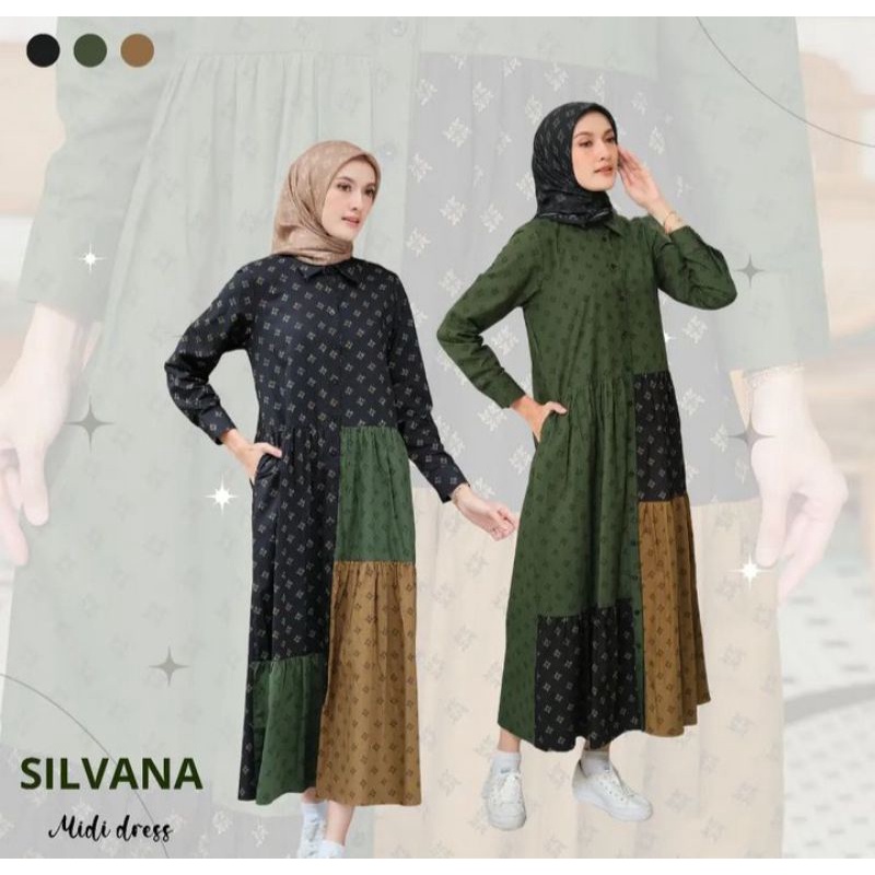 Korina dress gamis baju busana muslim wanita original terbaru Silvana Midi Dress