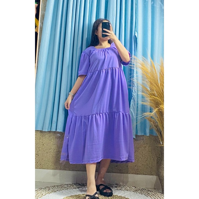 BEFAST - ZFC OOTD DRESS WANITA MUFI / DRESS MOUNTANA / Fashion Wanita Terbaru / LongDress Polos Formal / Pakaian Pesta/Kondangan Remaja ABG / Outfit Kekinian Wanita Modis / Dress Lengan pendek / Terlaris