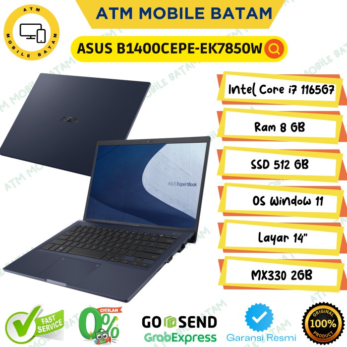 ASUS EXPERTBOOK B1400CEPE EK7850W I7-1165G7 8GB 512GB MX330 FHD