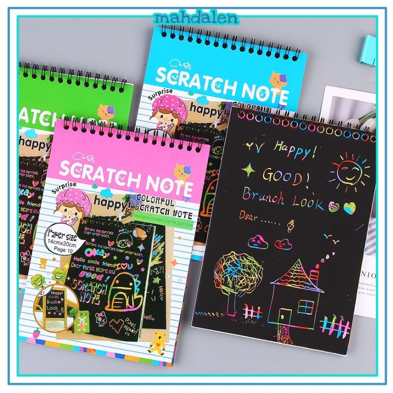 

NOTE BOOK BUKU GORES MAGIC WARNA WARNI KECIL BLACK CARDBOARD EDUKASI