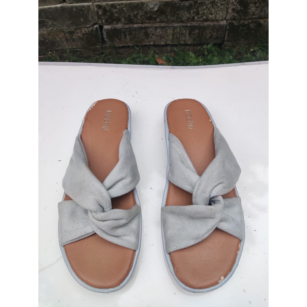 Noche Flat Sandal - Light Blue Size 38