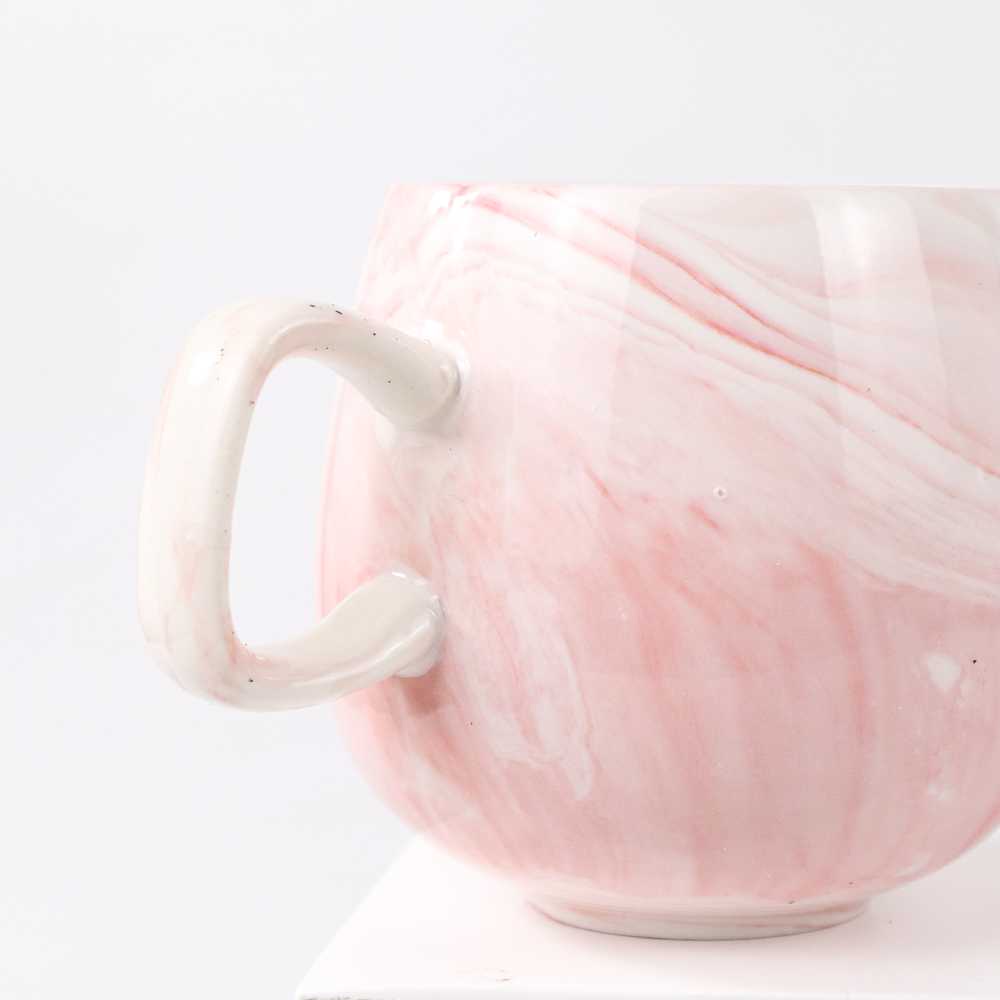 Gelas Cangkir Kopi Keramik Coffee Mug Desain Aesthetic Flamingo warna Pink 320ml