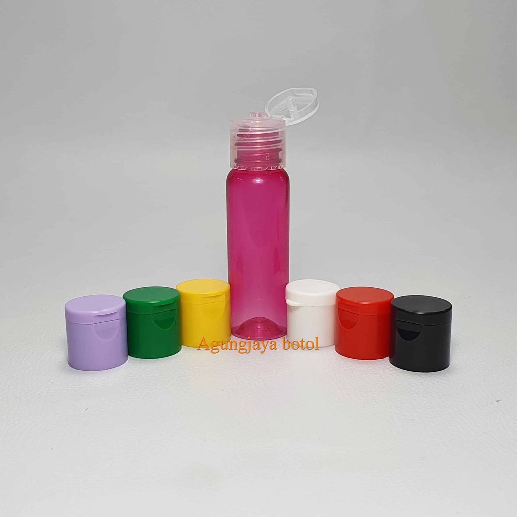 Botol Pet 30 ml BR Merah Transparant Tutup Fliptop Neck 18 / Botol Pet / Botol Kosmetik BR PET / Bot