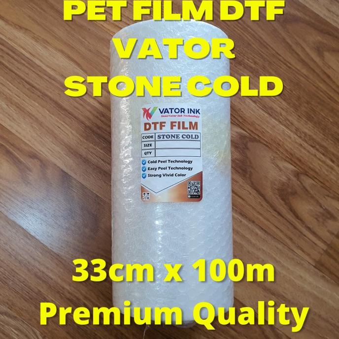 

PET FILM DTF VATOR STONE COLD Roll 33cm x 100m Sablon DTF Tinta DTF