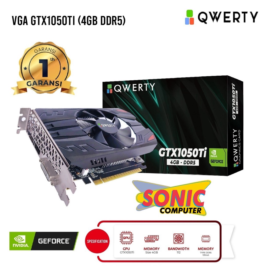 VGA Nvidia Geforce GTX1050Ti GTX 1050Ti 4GB GDDR5 Qwerty GTX-1050TI