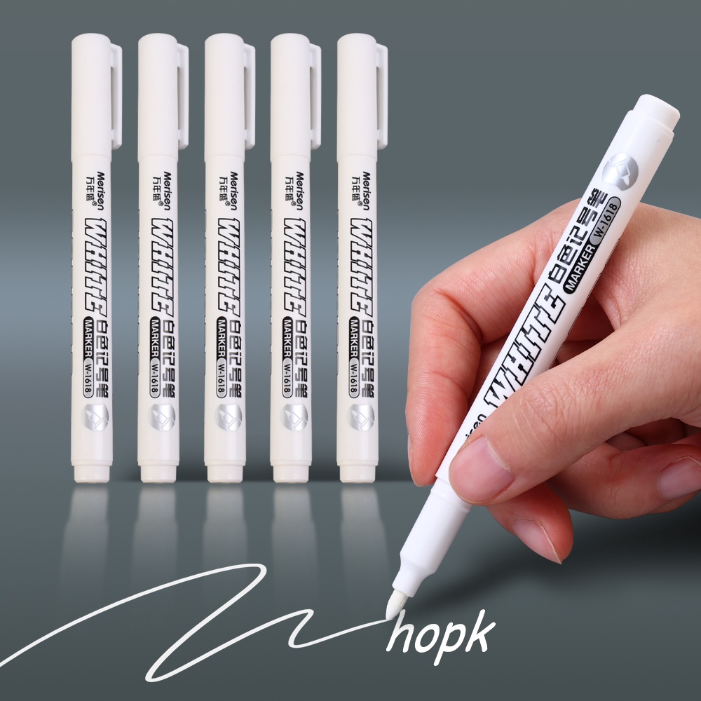 1pc Pena Cat Permanen Putih Fine Head White Marker 1mm Minyak Cepat Kering Anti Air Pena Graffiti Untuk Ban Kain Kayu