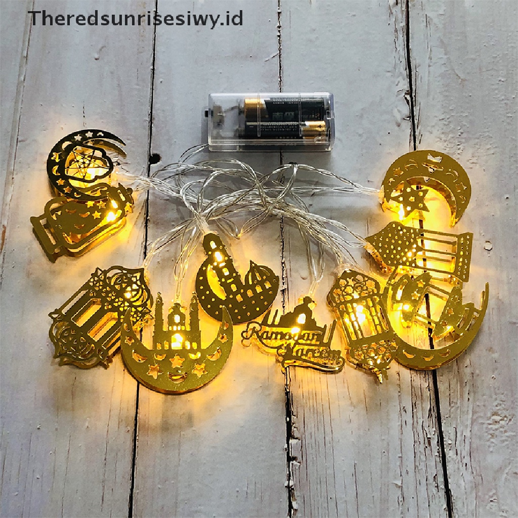 # Baju Lebaran # Hiasan Ramadhan Bulan Bintang Lampu String Led Dekorasi EID Mubarak Untuk Rumah~