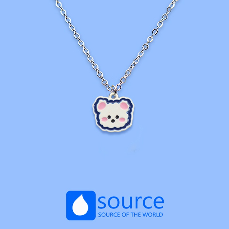 Ladies Kalung Bear Spray-painted Pendant Perhiasan Siswa Kalung Anak Hadiah Ulang Tahun Aksesoris Fashion