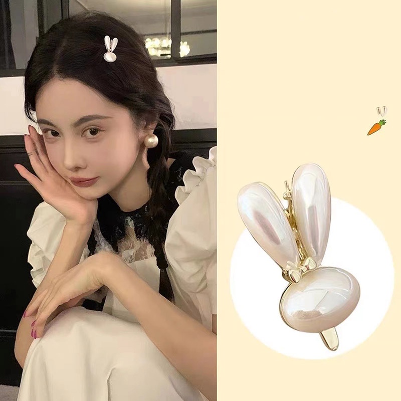 Jepang Japan Korea Gaya Baru Lucu Manis Bunny Mutiara Temperamen Sederhana Jepit Rambut Kecil