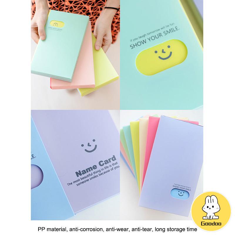 120 Posisi Kartu Buku Kartu Nama Wajah Tersenyum Buku Kartu Nama PP Tas Kartu Kapasitas Besar -Doo