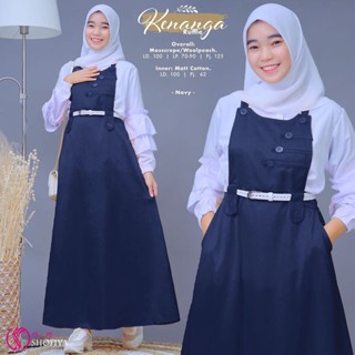 Image of [ FREE ONGKIR ] SETELAN KENANGA OVERALL / BAJU SET MUSLIM / OVERALL KODOK KENANGA / FASHION PREMPUAN KEKINIAN / BAJU WANITA TERBARU / OVERALL VARIASI KANCING DEPAN / GAMIS WANITA / DRESS WANITA / BAJU POLOS / BAJU CASUAL WANITA / JAMPSUIT