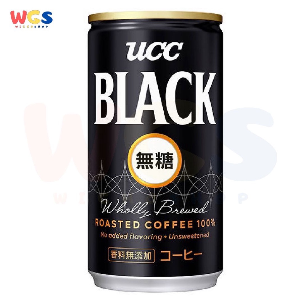 UCC Ueshima Black Wholly Brewed Roasted Coffee Can 100% Unsweetened 185gr